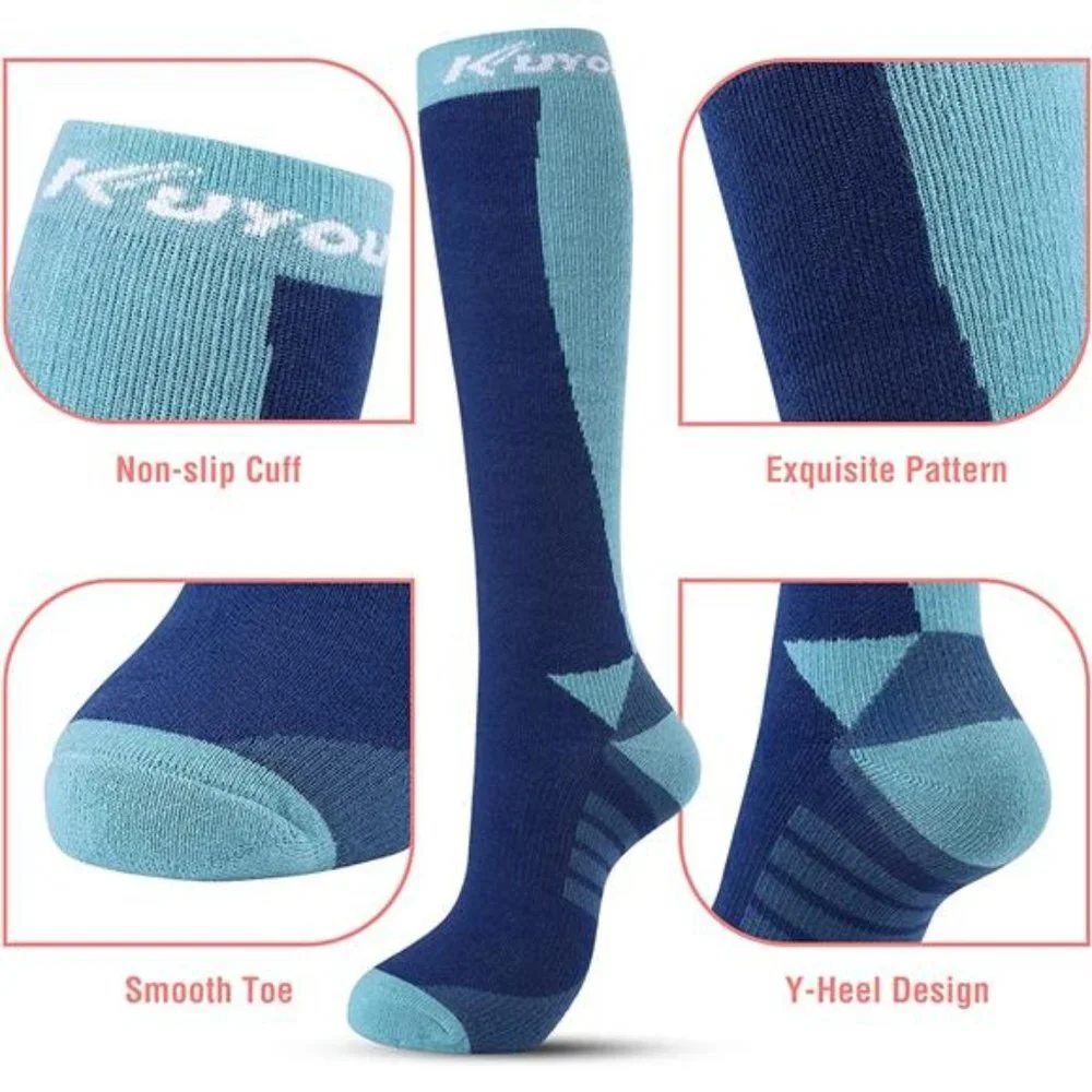 3 Pair Unisex Snow Winter Skiing Socks Long Knee High Socks